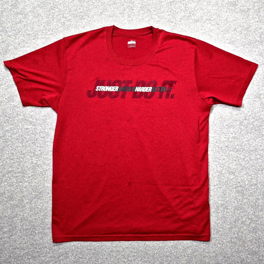 Nike Dri-Fit T-Shirt Mens Medium Maroon Training Activewear Gym Logo Tee